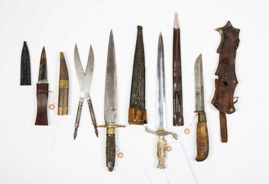 Five Miscellaneous Knives with Sheaths