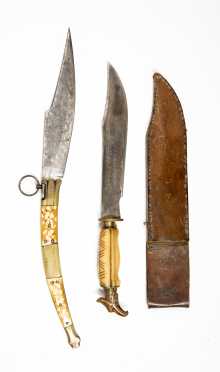 Mexican Clip Point Bowie Knife And Spanish Folder