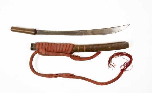 Japanese Sword With Wooden Scabbard
