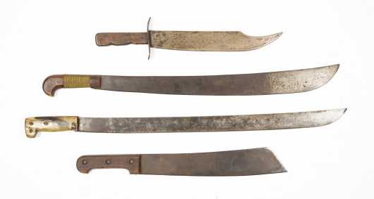 Four Large Machete Style Knives