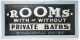 "Rooms With or Without Private Bath" Advertising Sign