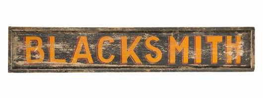 Wooden Painted "Blacksmith" Trade Sign