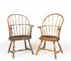 Two Similar Knuckle Arm Windsor Chairs