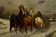 Scott Leighton, Oil Painting of Four Horses Pulling a Sleigh