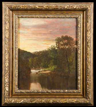 Harrison Bird Brown, Oil on Canvas Painting of a Sunset