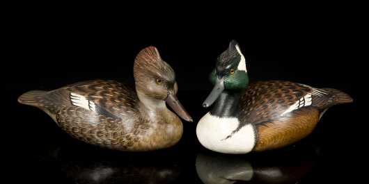 Another Hooded Merganser Hen and Drake by Armand J. Carney (d. 2008)