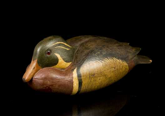 Important Wood Duck Drake Made by Legendary Carver Charles Edward â€œShangâ€ Wheeler Of Stratford, Connecticut