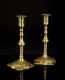 Pair of Brass Queen Anne Candlesticks