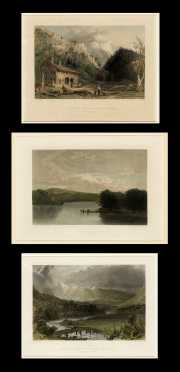 Three Mount Monadnock and White Mountain Colored Engravings of Paintings