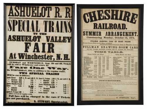 Two Railroad Broadsides from Southwestern NH