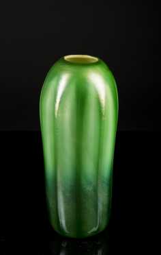 L.C. Tiffany 10 1/2" Green Vase