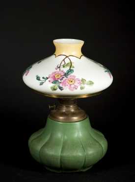 Handel Painted Shade on a Hampshire Pottery Base