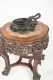Chinese Marble Top Table and Dragon Bronze Dish