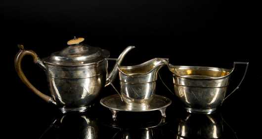English Coin Silver Tea Set made by John Emes