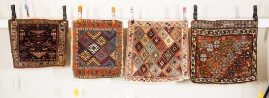 Four Caucasian Oriental Rug Bag Faces