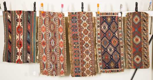 Five Caucasian Kalim Mat Oriental Rugs