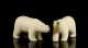 Pair of Inuit Carved White Soapstone Polar Bears