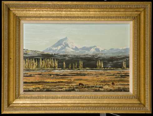 Oil Painting of a South Western Plains Scene