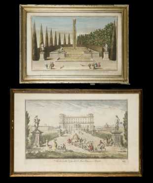 Two Colored Continental 18thC Prints
