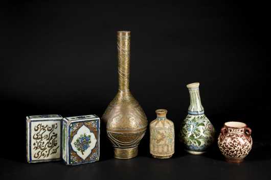 Lot of Six Persian Decorated Items