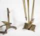 Pair of Brass Andirons and Tools