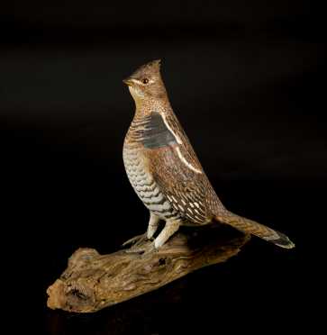 Standing Grouse Wood Carving by Keith Davidson, Siren, Wisconsin