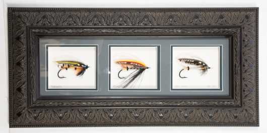 Particularly Beautiful Collage of Three Fully Dressed Salmon Flies