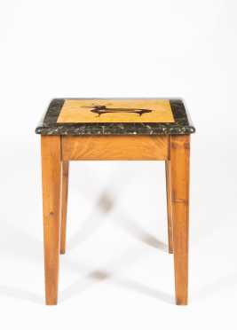 Native American Inlaid Wood Side Table