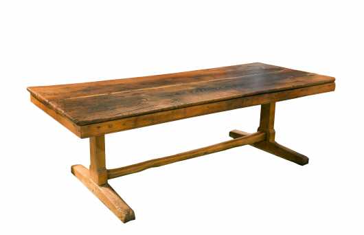Early Continental Trestle Foot Dining Table