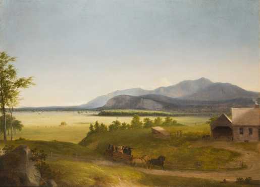School of John F. Kensett or Benjamin Champney- Moat Mountain/ N.Conway Meadows, 19thC