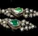 Edwardian Emerald and Rose Cut Diamond Drop Earrings