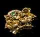 Buccellati 18k Yellow Gold, Emerald, Diamond and Enamel Brooch
