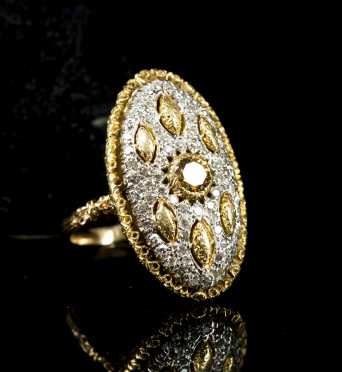 Oval Yellow Gold Diamond Ring