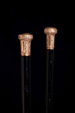 Two Gold Knob Canes