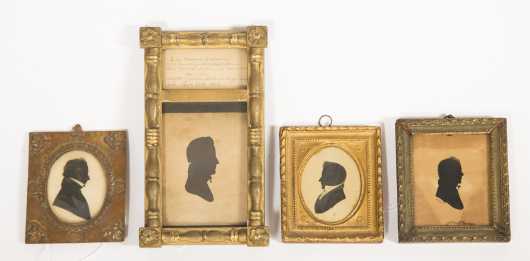 Lot of Four Silhouettes of E19thC Gentlemen