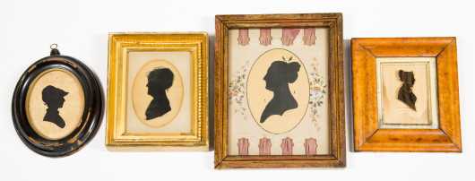 Lot of Four 19thC Female Silhouettes