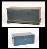 Two Blue Painted Blanket Boxes/ Chests