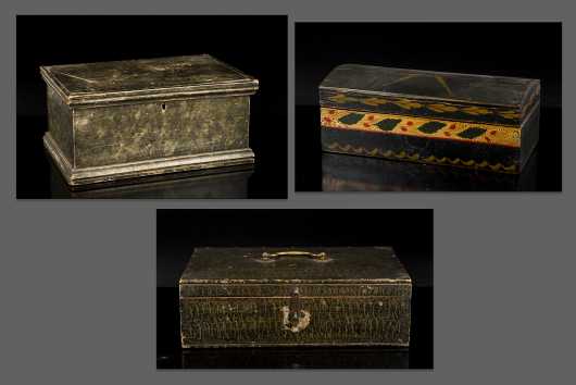 Three Paint Decorated Valuable Boxes