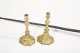 French 18thC Pair of Brass Candlesticks and Brass/Iron Warming Pan