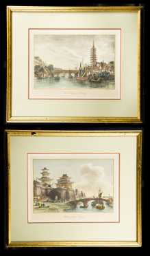 Pair of Hand Colored Prints from Alloms China