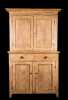 Painted Pine Step Back Cupboard with Two Drawers