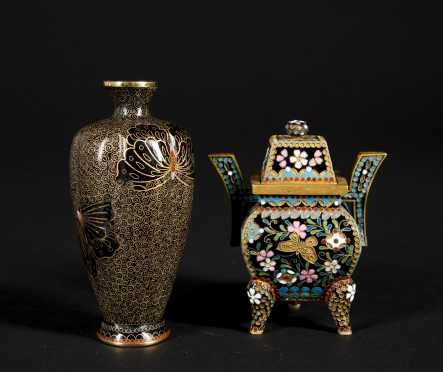 Two Japanese 20thC Cloisonne Pieces