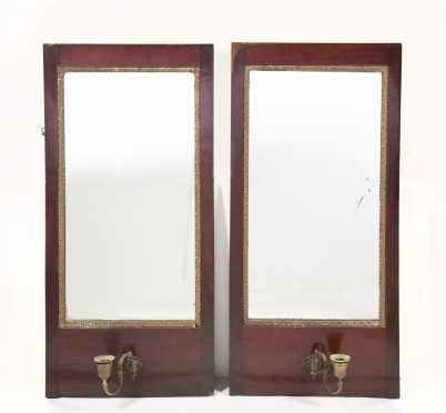 Pair of English Centennial Mirrored Sconces