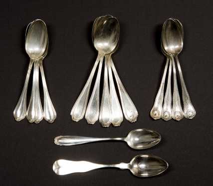 Three Sets of Sterling Silver Teaspoons