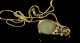 Jadeite and 14k Yellow Gold Pendant and Chain