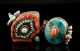 Two Tibetan Silver, Turquoise and Coral Ghau Prayer Amulets