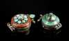 Two Tibetan Silver, Coral and Turquoise Ghau Prayer Amulets