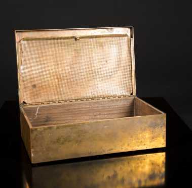 Modern Design Silver on Bronze Cigar Box