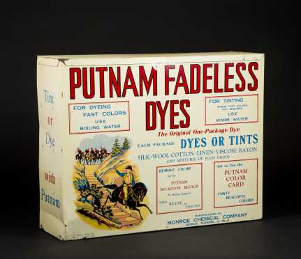 "Putnam" Fadeless Dyes Country Store Tin Display Box