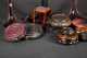 Box Lot of Five Asian Wooden Lamp/Plate Stands